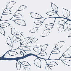 Fototapeta premium blue botanical pattern
