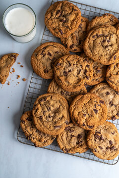Chocolate Chip cookies and milk