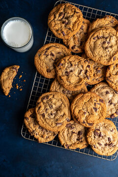 Chocolate Chip cookies and milk