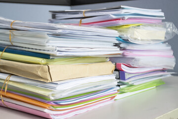 stack of documents for business on the table in a work office, concept document in work office