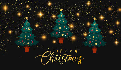  Merry Christmas luxary background design with christmas tree