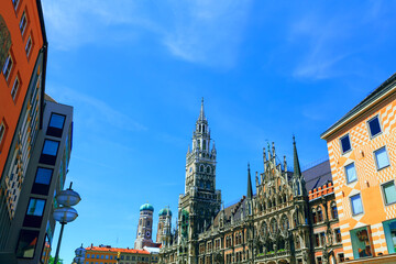 Rathaus in Munich Germany . Architecture of New Town Hall