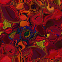 Seamless abstract texture in red color with dynamic curves