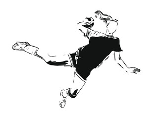 Joueuse de handball f&eacute;minin, tir de handball