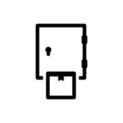 Door Icon - Vector Illustration . Door, Parcel, Home, Delivery, House .