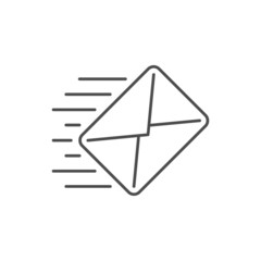 Mail sending line outline icon