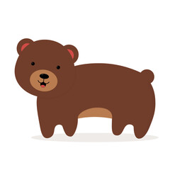 A cute cartoon smiling brown bear art
