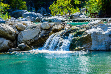 Naklejka premium Waterfall in a Goynuk canyon. Antalya province, Turkey