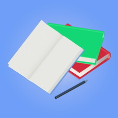 book 3d rendering illustration
