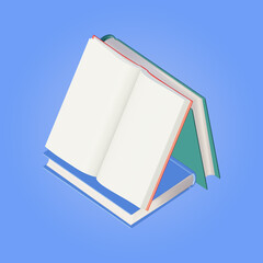 book 3d rendering illustration