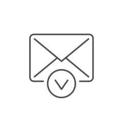 Approved mail line outline icon
