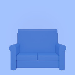 double sofa furniture 3d rendering illustration