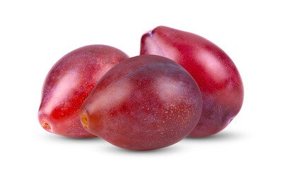 Plums plum prunes  fruit isolated on a white