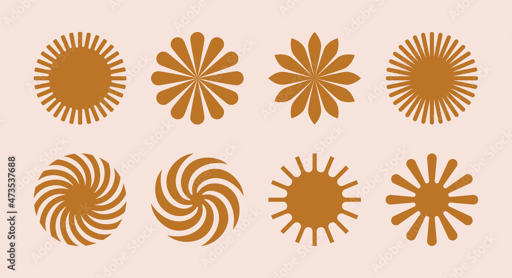 Poster Vector set of design elements and illustrations in simple flat style - abstract forms and shapes with copy space for text - logo design templates, badges and stickers for posters, prints, banners
