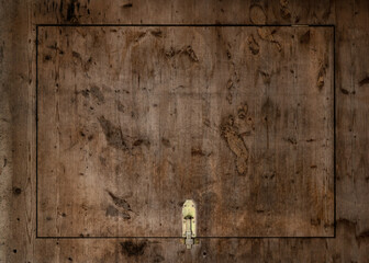 Abstract grunge old brown wooden texture, with black frame - wood board background panorama banner.pattern template