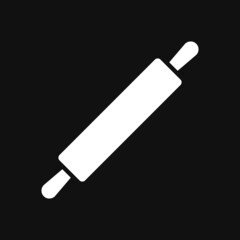 Kitchen rolling pin icon on grey background