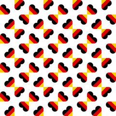 seamless germany flag heart pattern. vector illustration. print, book cover, wrapping paper, decoration, banner and etc