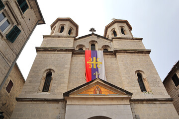 Fototapeta na wymiar Church of St. Nicholas in Old Town in Kotor, Montenegro