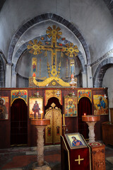 Fototapeta na wymiar Interior of Church of St. Luke in Old Town of Kotor, Montenegro