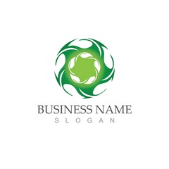 Logos of green Tree leaf ecology