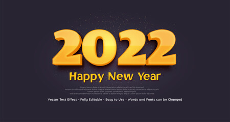 2022 happy new year fresh yellow design banner