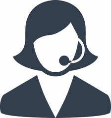 Operator woman Avatar Monochrome Icon line Art
