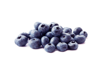 Blueberries isolation. Ripe blueberries with copy space for text. Heap of blueberry isolated on white. Bilberries on a white background. Blueberries on a white background.