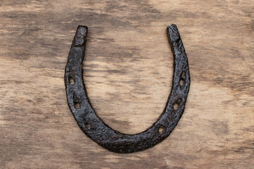 An old iron horseshoe for a horse's hoof, It is also a talisman of happiness, good luck and wealth.