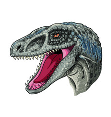 Drawing velociraptor head, art.illustration, vector