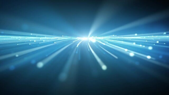 Abstract Light Fiber Strings Flowing Background Loop/ 4k animation of an abstract wallpaper technology background with flowing powerful speed stroke patterns and depth of field seamless looping