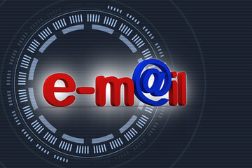 3d rendering E mail sign concept
