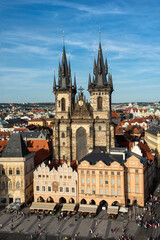 Aerial view of Old Town Square in Prague
