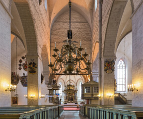 Tallinn, Estonia. Interior of Dome Church (Cathedral of Saint Mary the Virgin). Originally established by Danes in the 13th century, it is the oldest church in Tallinn and mainland Estonia © Mikhail Markovskiy