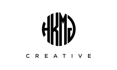 Letters HKMJ creative circle logo design vector, 4 letters logo