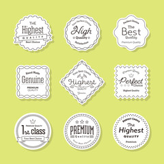 縁の付いたシンプルなラベルのセット。モダンでかわいいタグ。タイトルや見出しのフレームにも最適です。