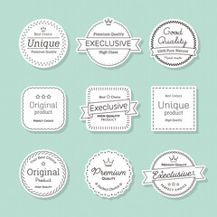 縁の付いたシンプルなラベルのセット。モダンでかわいいタグ。タイトルや見出しのフレームにも最適です。