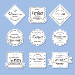 縁の付いたシンプルなラベルのセット。モダンでかわいいタグ。タイトルや見出しのフレームにも最適です。