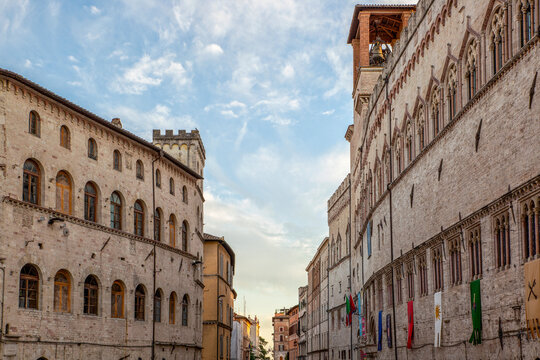 Italy, Province of Perugia, Perugia, Palazzo dei Priori at Piazza IV Novembre square
