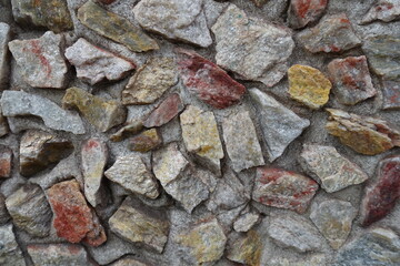 Close up of surface of colorful gravel pebble dash