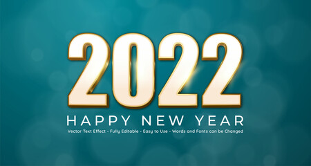 Happy New Year 2022 editable on tosca background