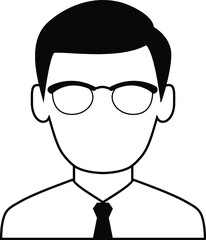 Avatar Manager Icon line Art outline Monochrome 
