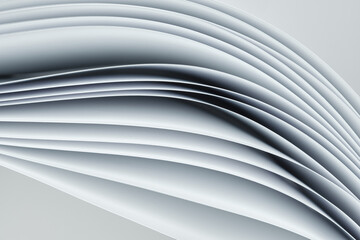 Abstract background, sheets of paper forming a pattern of curved lines.