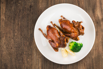 Chinese cuisine; Roast pigeon,Crisp baby pigeon,