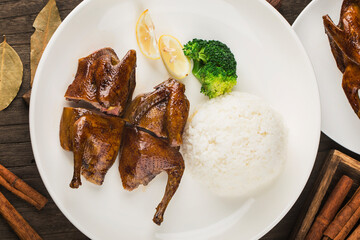 Chinese cuisine; Roast pigeon,Crisp baby pigeon,