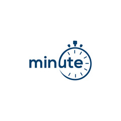 minute logo lettering design template - obrazy, fototapety, plakaty