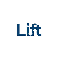 lift logo lettering design vector template