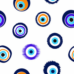 Seamless pattern with Nazar amulet for your project