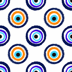 Seamless pattern with Nazar amulet for your project