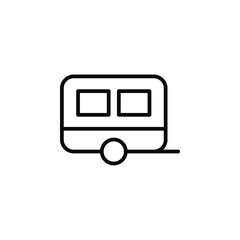 Caravan Line Icon, Vector, Illustration, Logo Template. Suitable For Many Purposes.
