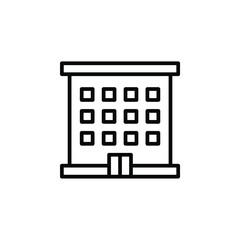 Hotel, apartment Line Icon, Vector, Illustration, Logo Template. Suitable For Many Purposes.